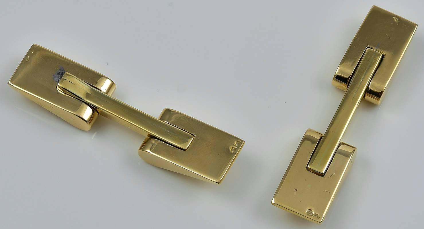 Manschettenknöpfe aus Gold im Art-déco-Stil mit Flip-Up (Art déco) im Angebot