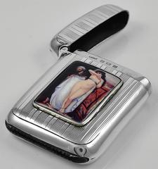 Antique Nude Sterling Silver and Erotica Enamel Vesta