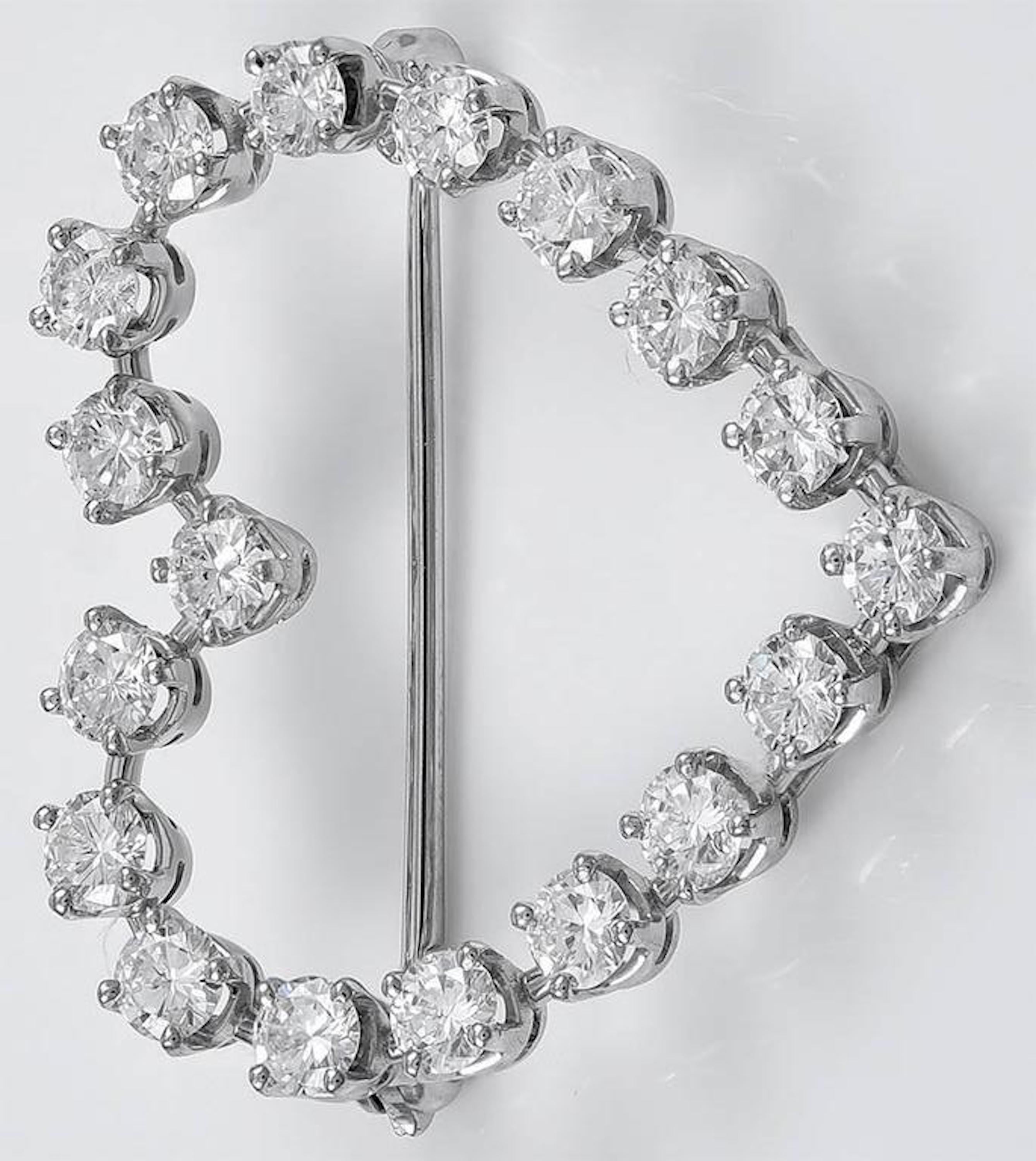 Brilliant Cut Tiffany & Co. Diamond Platinum Heart Shaped Pin 