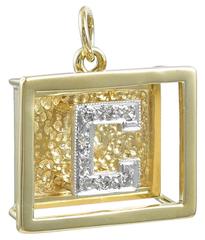 Shadowbox Initial C Charm in Gold With Diamonds