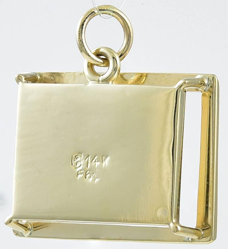Shadowbox Initial C Charm in Gold With Diamonds In Excellent Condition For Sale In New York, NY