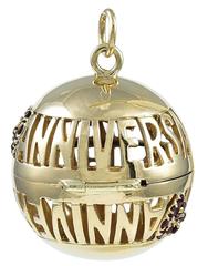 Happy Anniversary Gem Set Gold Locket Charm
