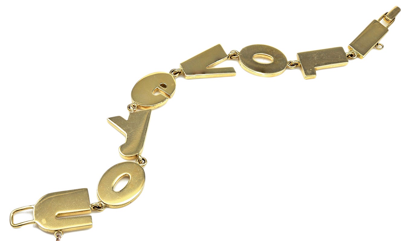 Gold I Love You Bracelet at 1stDibs 