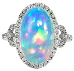 Mesmerizing Fire Opal White Gold Ring