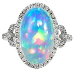 Mesmerizing Fire Opal White Gold Ring 3