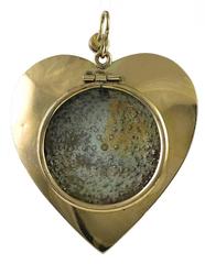 Antique Large Garnet Gold Heart Locket