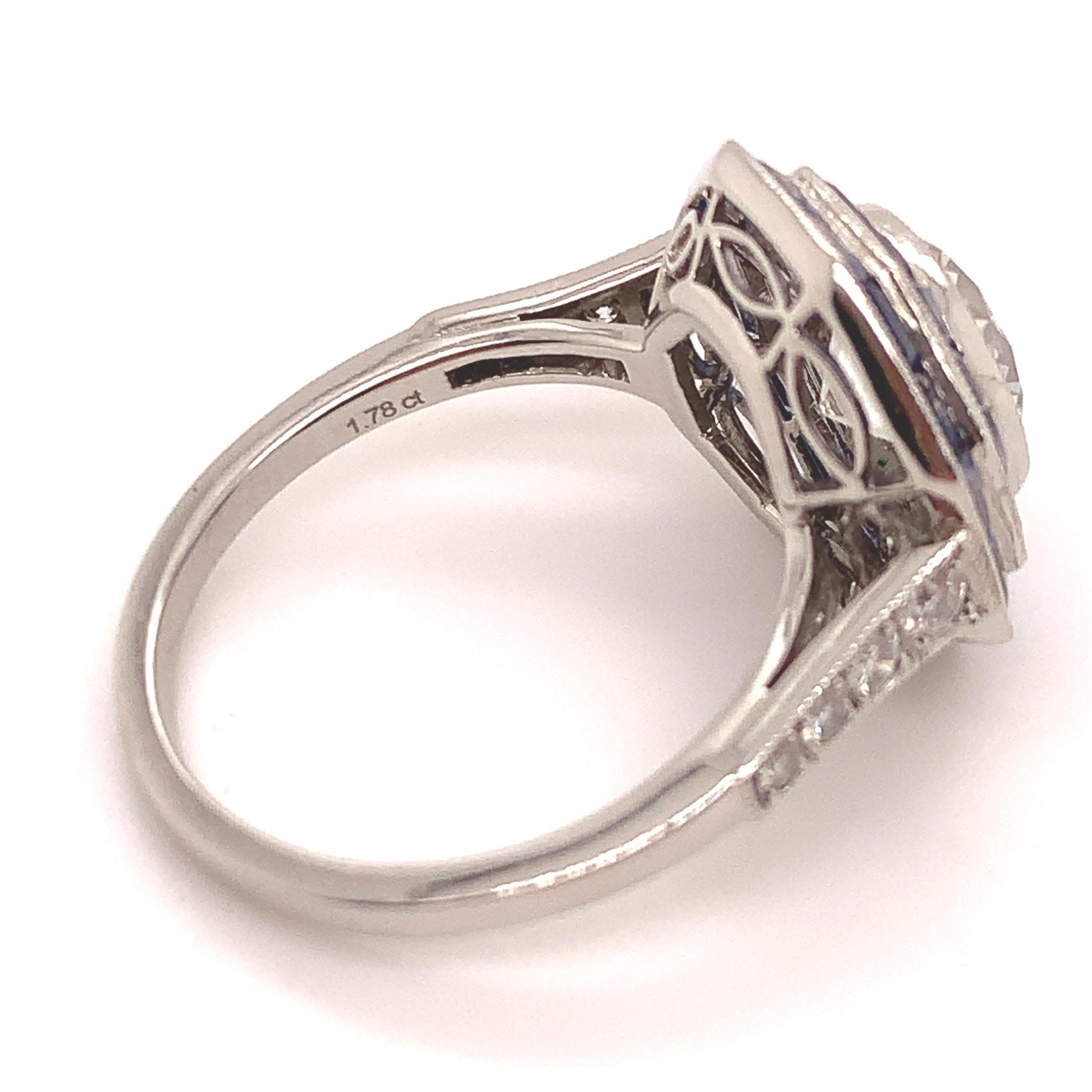 Women's Tiffany & Co. Sapphire Diamond Platinum Octagonal Ring