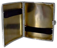 Antique Sterling Silver and Enamel Collie Case