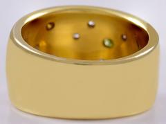 Gold Band with Fancy Multi-Colored Diamonds