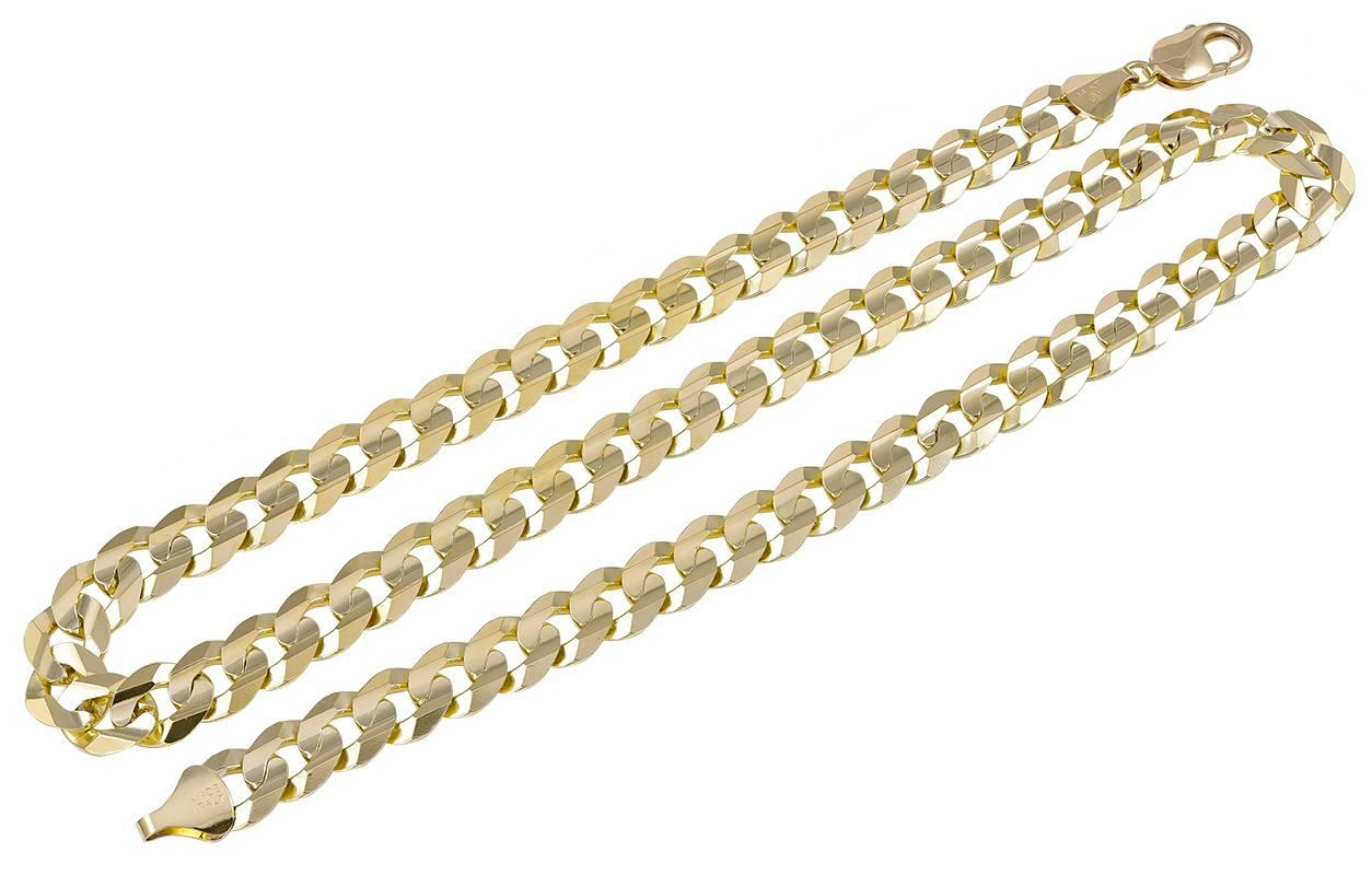 Striking, strong gold chain.  Very distinctive beveled gold link, that lies beautifully.  Heavy gauge 14K yellow gold.  24" long.  Stylish and attractive for a man or a woman.

Alice Kwartler has sold the finest antique gold and silver jewelry