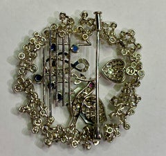 Estate Diamond and Platinum Musical Pin