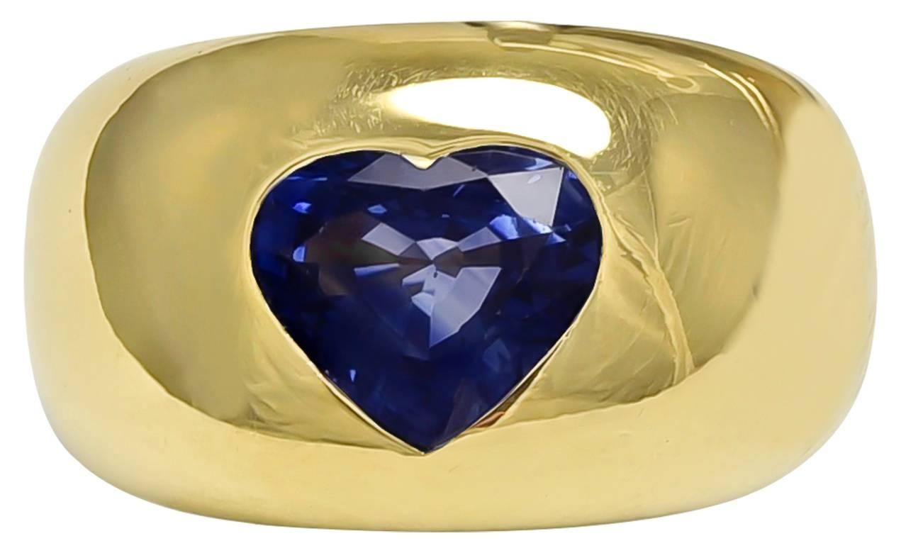 Gorgeous Sapphire Gold Heart Ring at 1stDibs