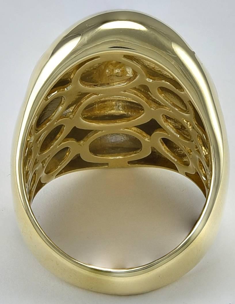 Sonia B Diamond gold Mask Ring In Excellent Condition In New York, NY