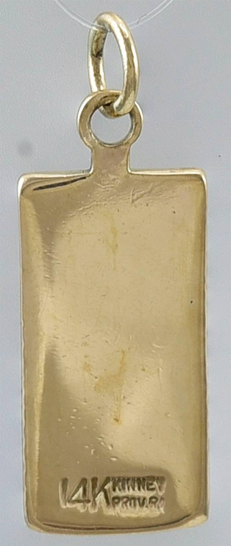 What a fun charm! A 14K gold and enamel HERSHEY'S Bar. 3/4