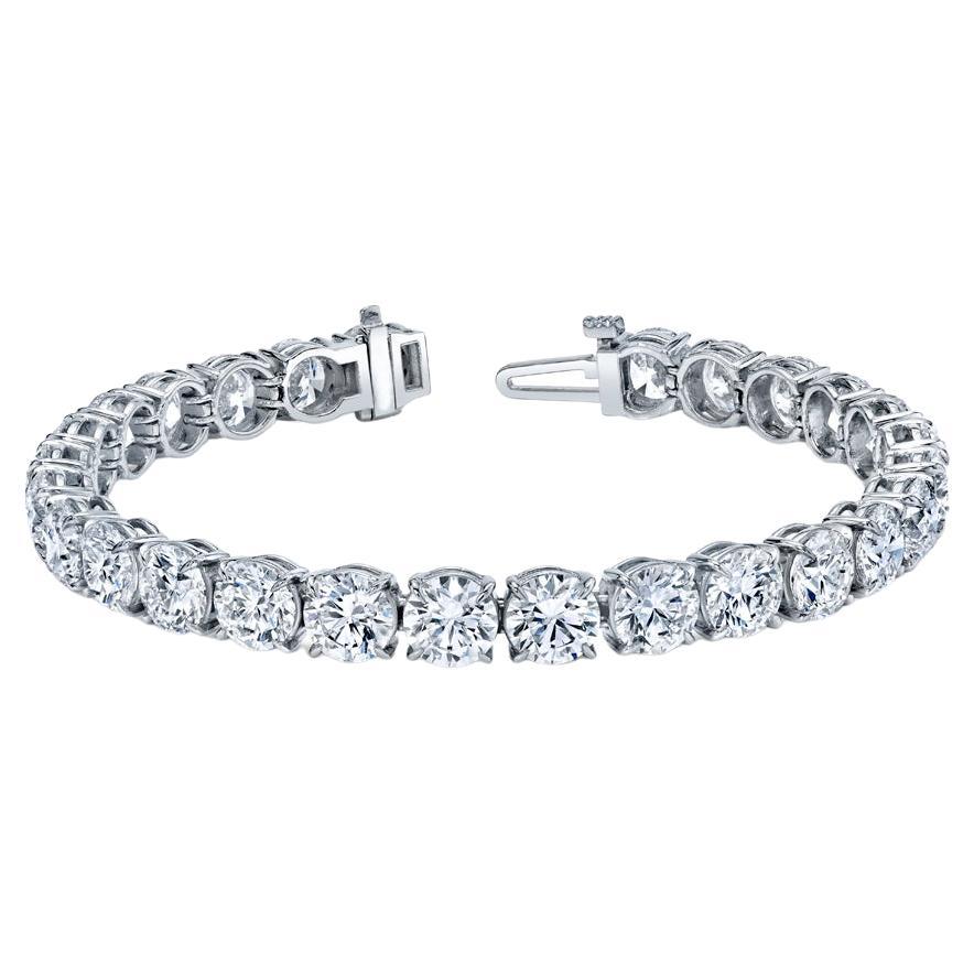 Bracelet ligne droite avec diamants ronds et brillants