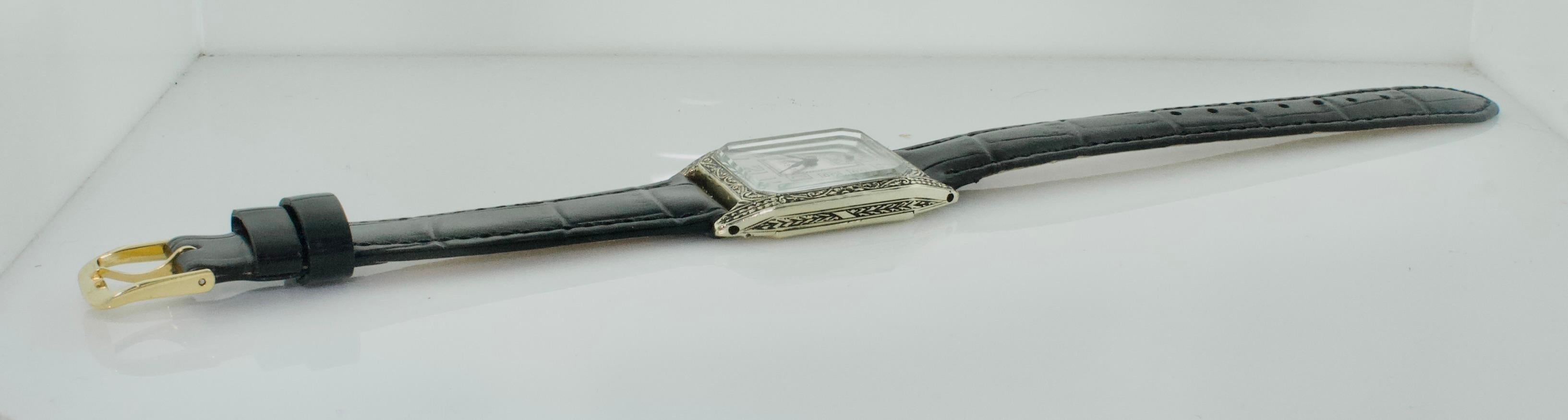 Orologio da polso Art Deco Genève in oro 14k inciso, datato 1931 - Un cimelio senza tempo in vendita 2