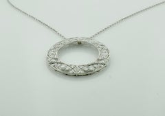 Art Deco Platinum Diamond Circle Necklace, circa 1920s 2.30 Carat