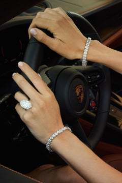 Issac Nussbaum GIA Certified 18 Carat Oval Diamond H Color VS1 Clarity Ring.