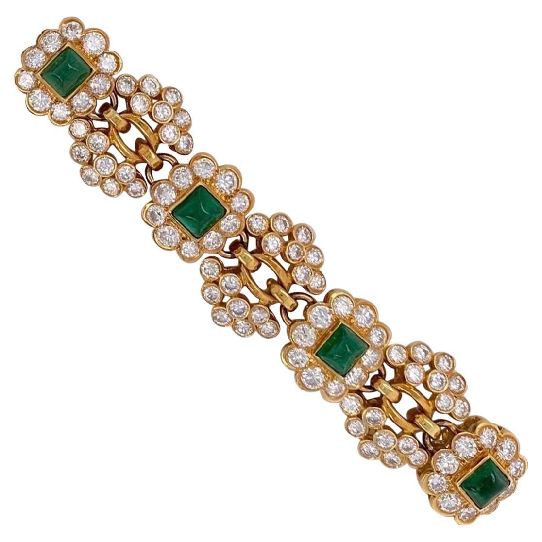 Vintage Harry Winston Emerald Diamond Bracelet