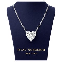 Issac Nussbaum GIA Certified 2.01 Carat Heart Shape Diamond Pendant Necklace