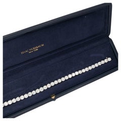 Used Issac Nussbaum 11.96 Carat White Gold Tennis Bracelet