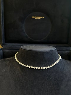 Collana tennis con diamanti tondi Issac Nussbaum 18K WG 18,40 carati