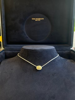 Issac Nussbaum 5,82 Karat Fancy Brownish Yellow Oval Diamond Lünette Anhänger.