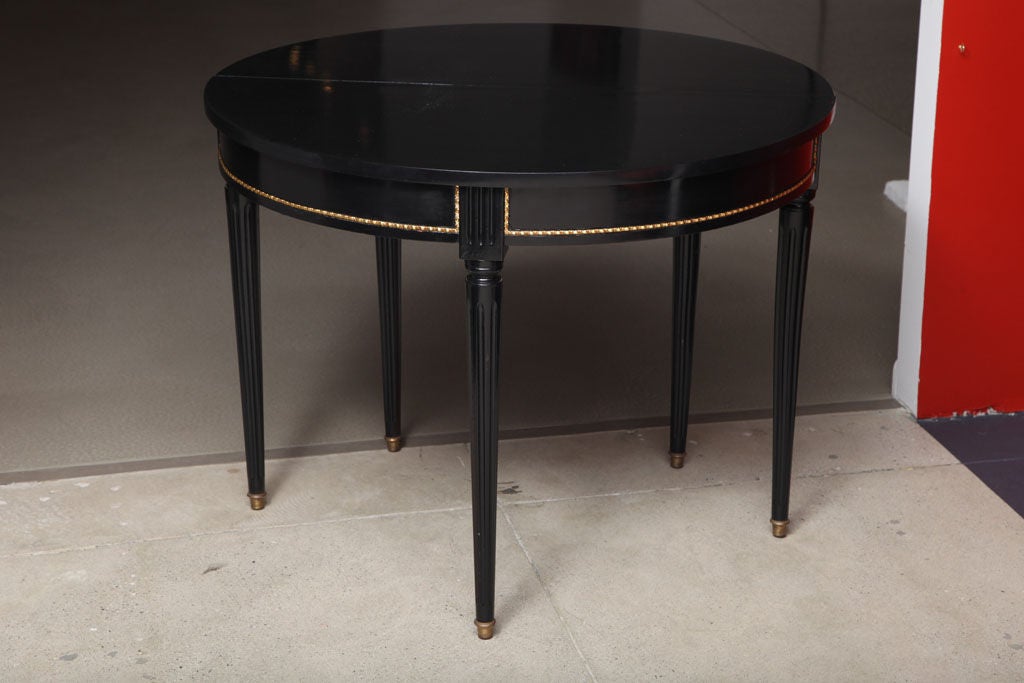 Black Lacquered Demilune Table Attributed to Maison Jansen at 1stDibs ...