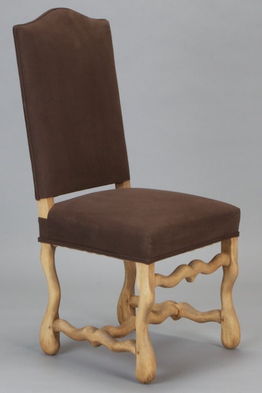 Set of 6 Bleached Oak Wood Os Du Mouton Chairs For Sale at 1stDibs