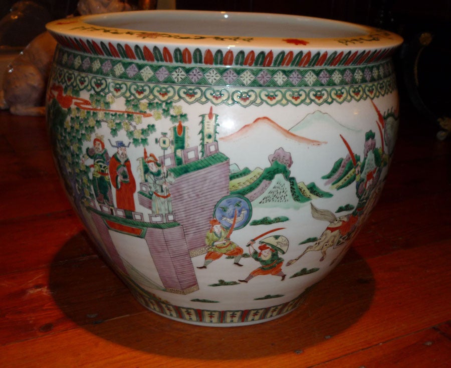 Large Chinese porcelain fish bowl c.1860 at 1stDibs