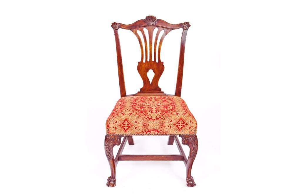 Set of Four Irish Mahogany Side Chairs For Sale at 1stDibs