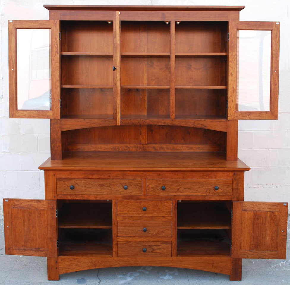 Craftsman Style Hutch in Cherrywood For Sale at 1stdibs
