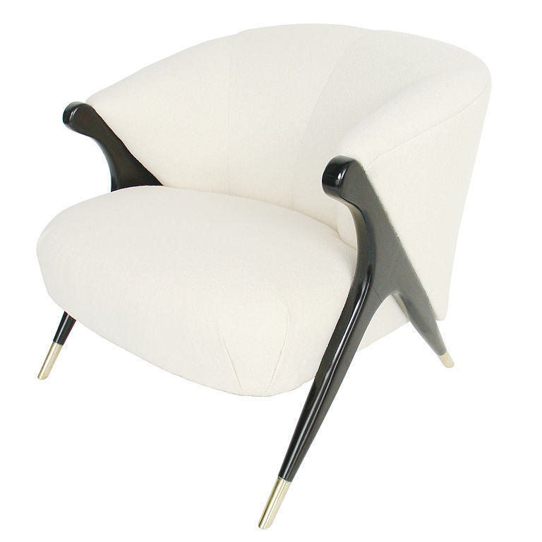 Pair of Sculptural Modernist Lounge Chairs by Karpen at 1stDibs