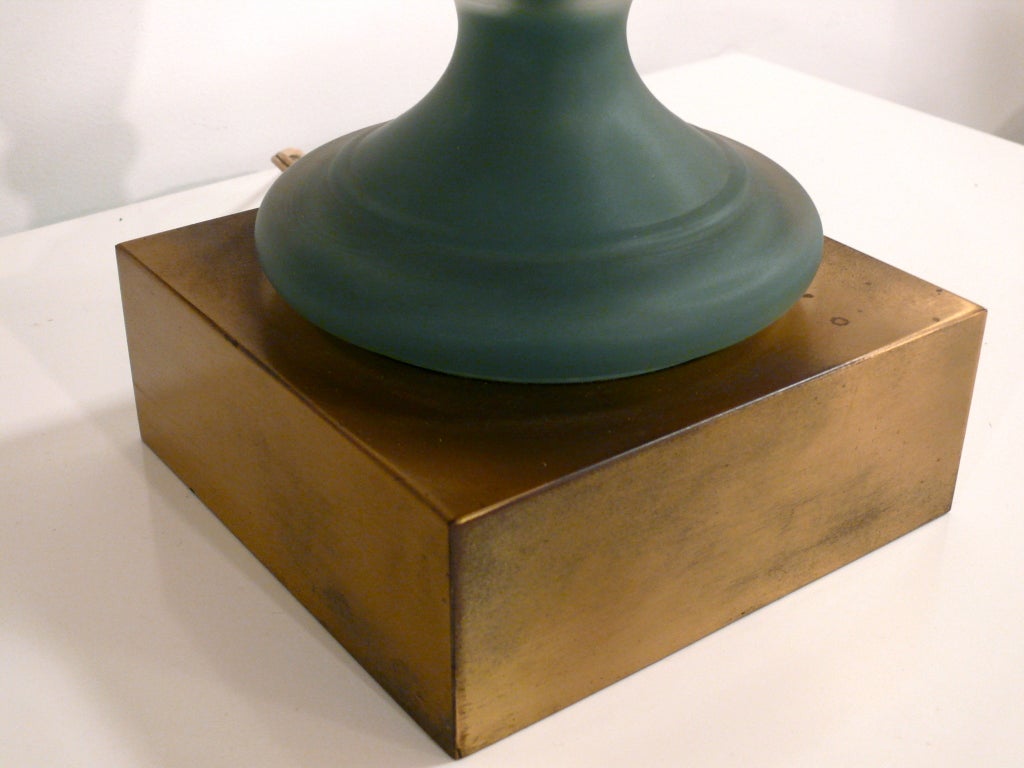 Pair of Glass Lamps For Sale at 1stdibs