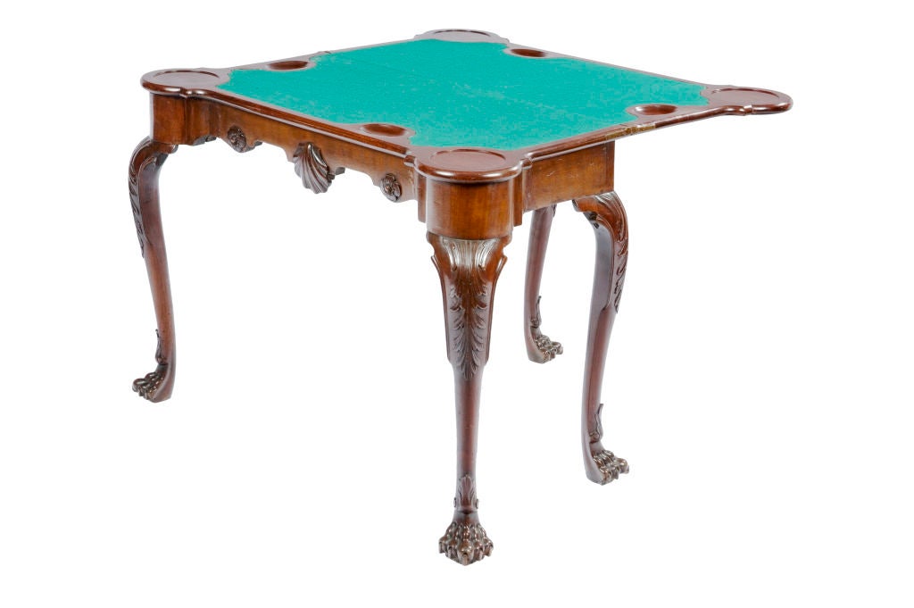Irish Mahogany Card Table For Sale at 1stDibs
