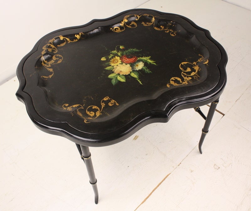 Antique English PapierMâché Tray Table For Sale at 1stDibs vintage papier mache trays, papier