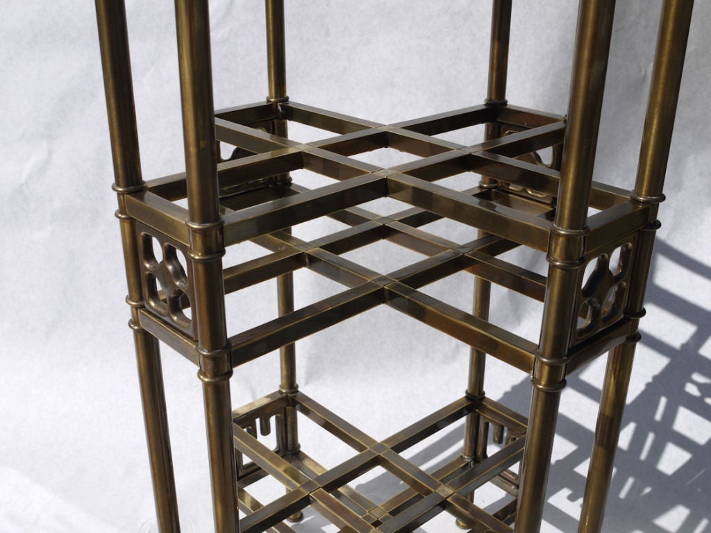Architectural Patinated Brass Pedestal by Mastercraft For Sale at 1stDibs