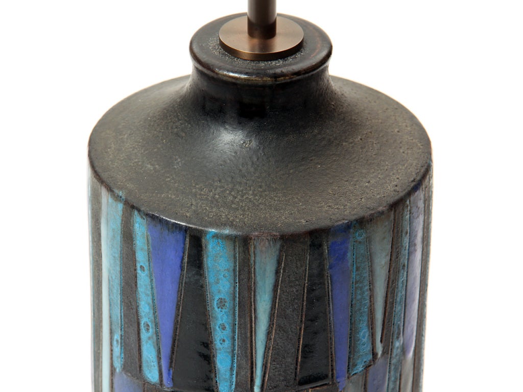 Blue Ceramic Table Lamp at 1stdibs