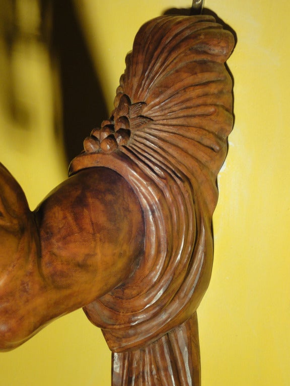 Single Realistically Carved Wooden Italian Wall Light For Sale at 1stdibs