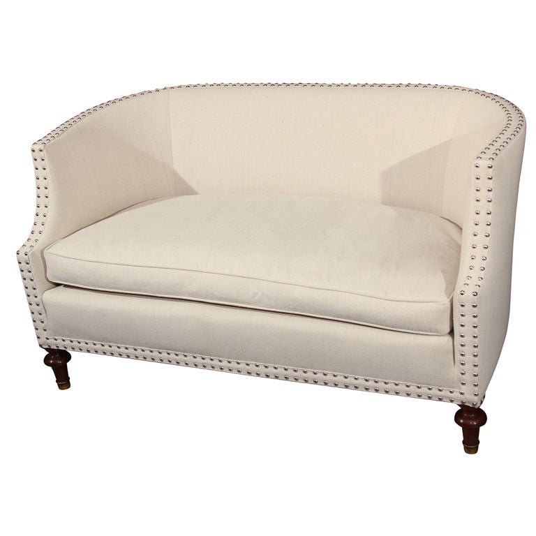 small loveseat with nailhead trim at 1stDibs