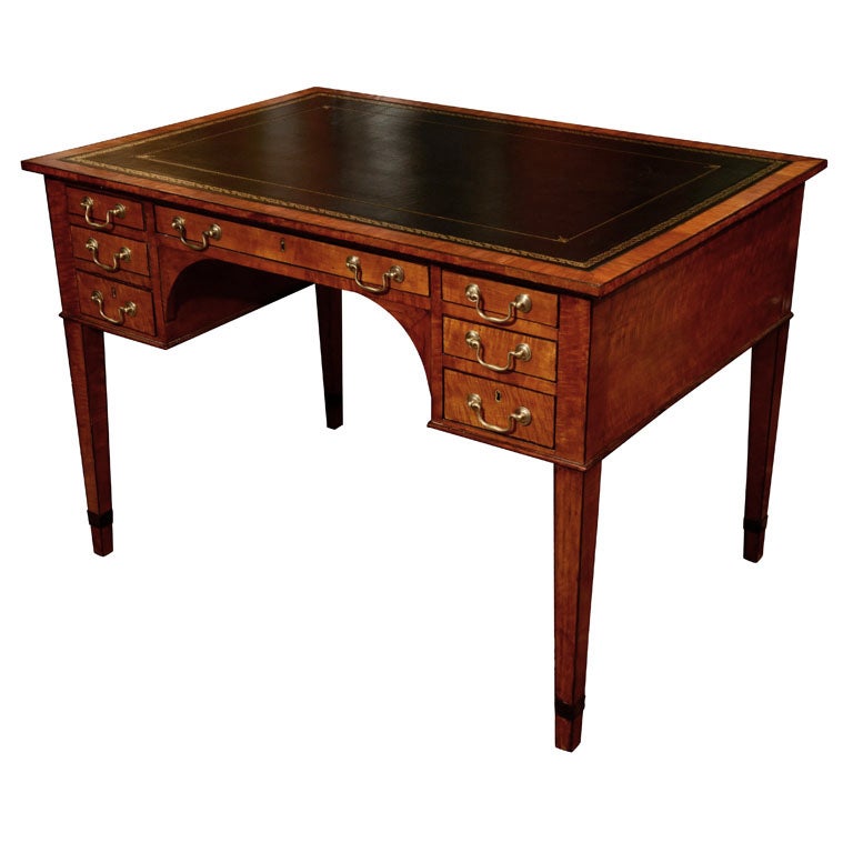 III Satinwood Leather Top Desk at 1stDibs leather topped desk