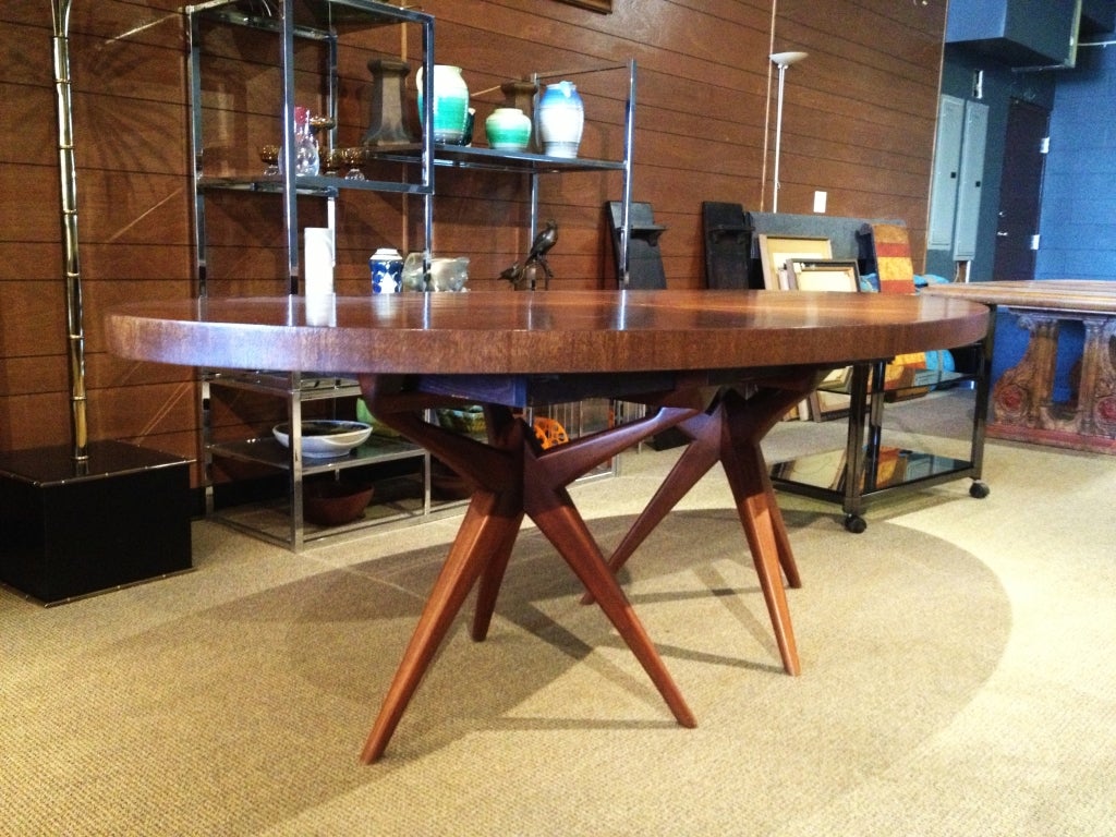 Stunning Mid-Century Modern Dining Table With Tripod Bases ...