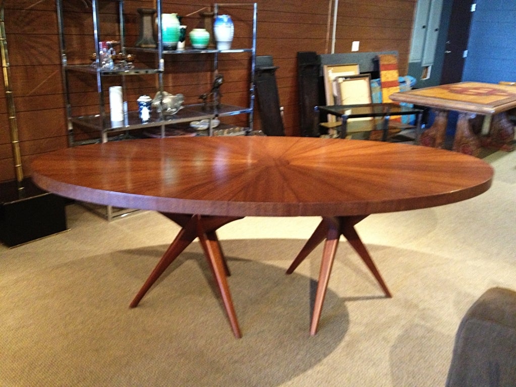 Stunning Mid-Century Modern Dining Table With Tripod Bases at 1stDibs