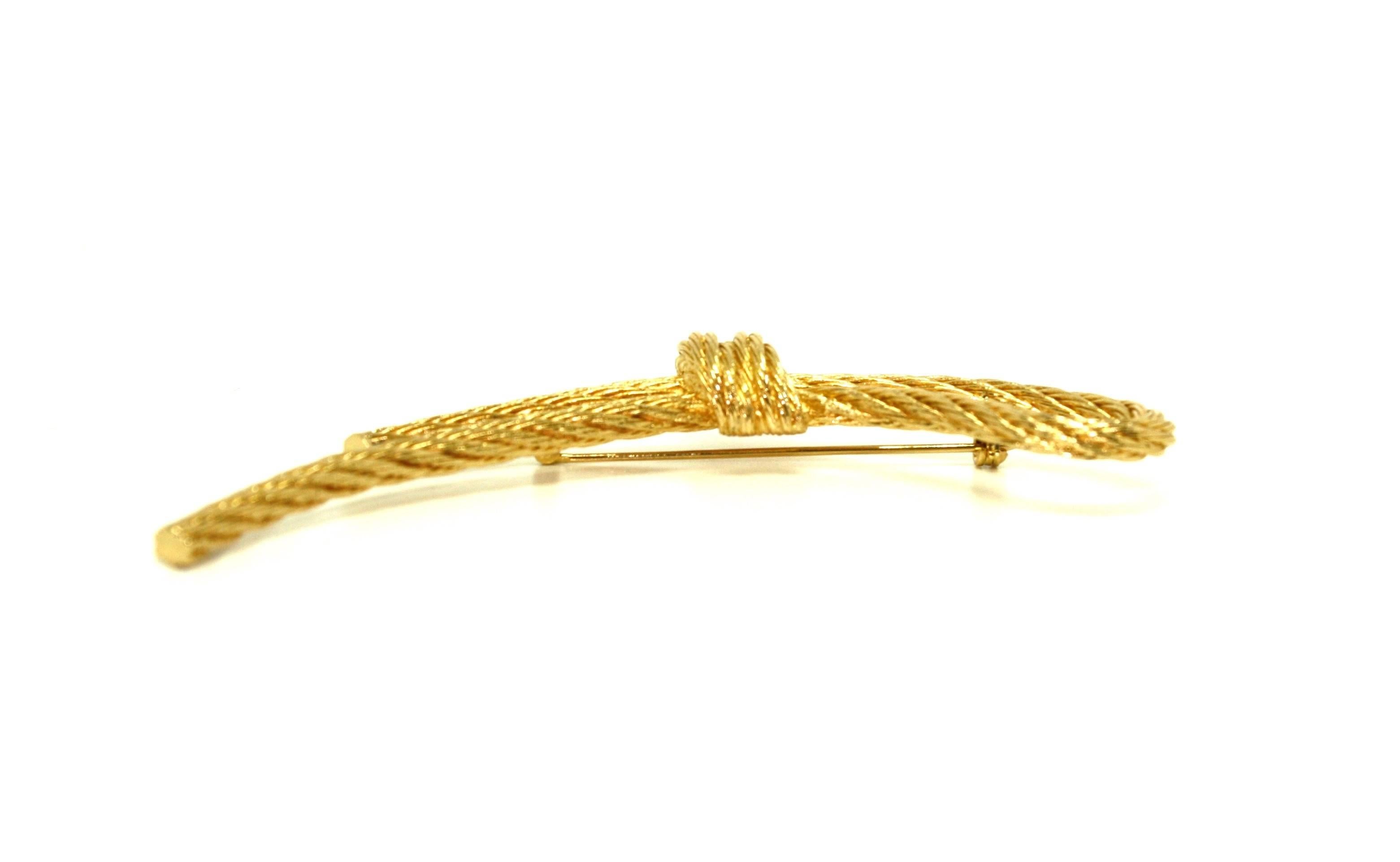 Women's Gold Plated Knot Brooch by Christian Dior For Sale