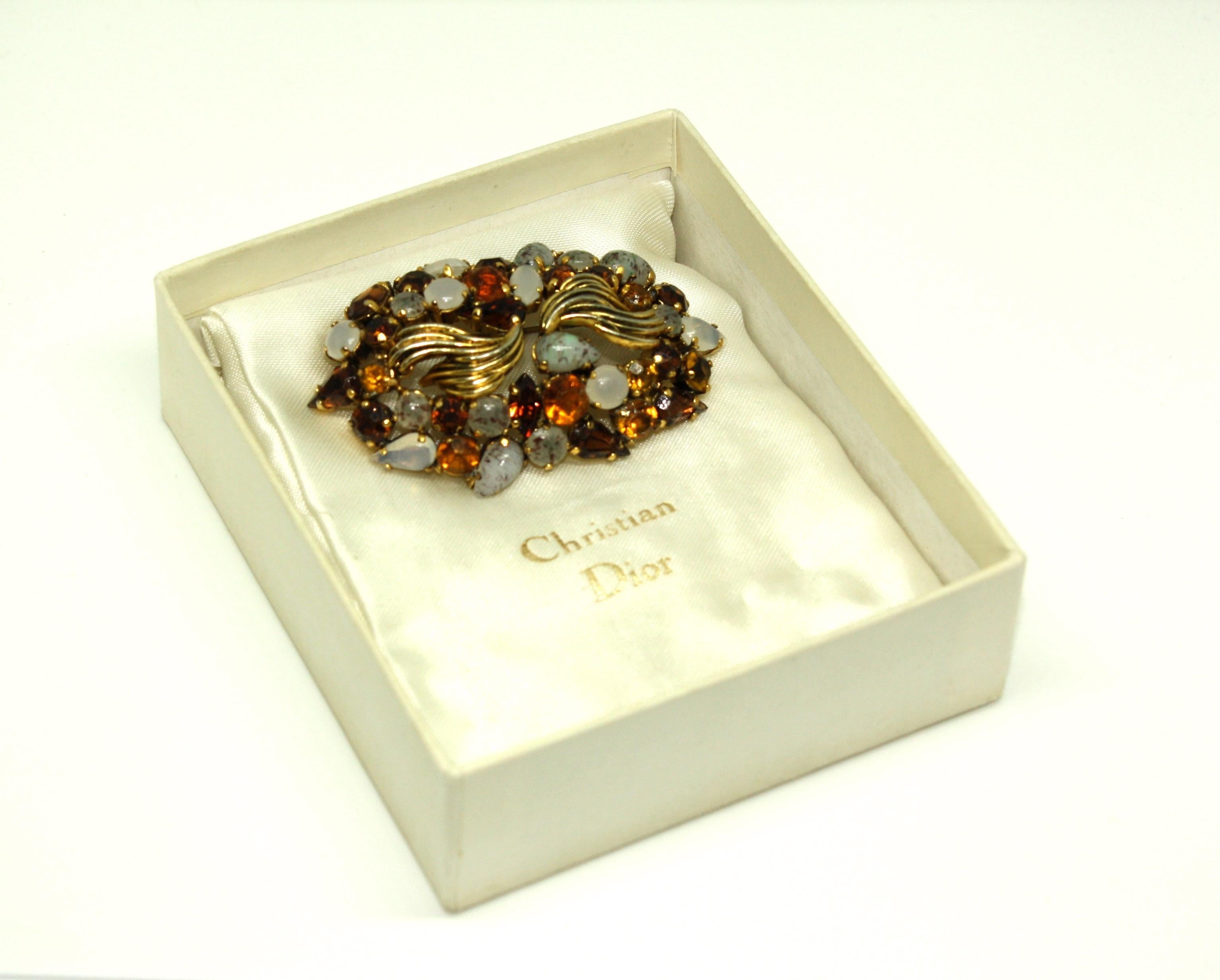 Contemporary Boxed 1964 Christian Dior Brooch For Sale