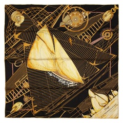 Hermès Black Tuiga Reissue 90 cm Silk Scarf