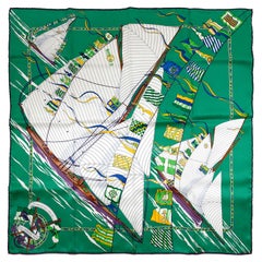 Hermès Green Claque au Vent 60 cm Silk Scarf