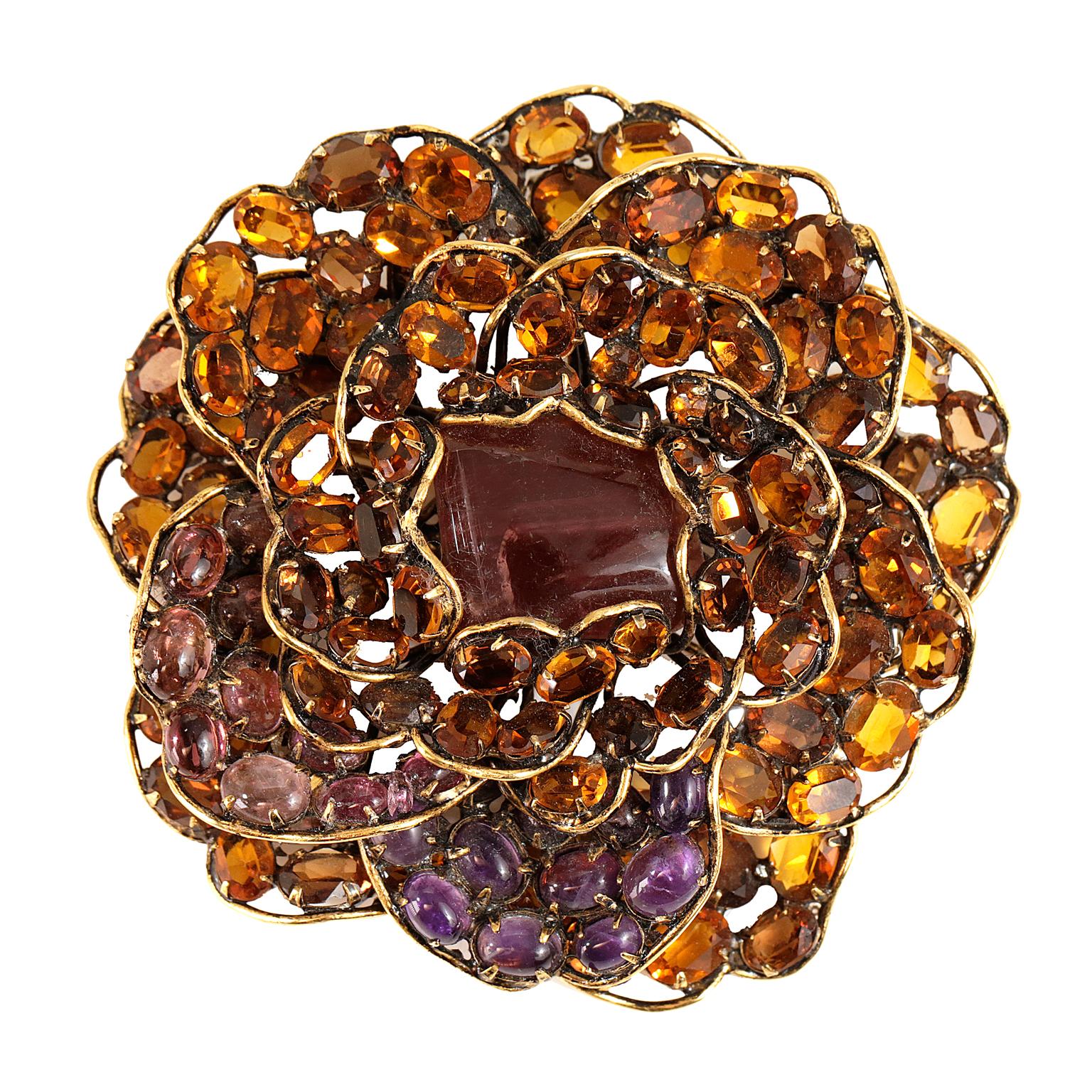 Iradj Moini Crystal Flower Large Brooch