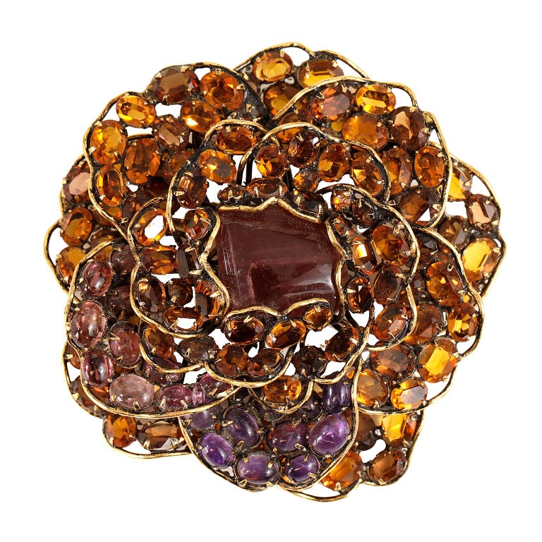 Iradj Moini Crystal Flower Large Brooch For Sale at 1stDibs
