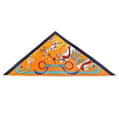 Hermès Tout En Carre Orange Silk Triangle Scarf